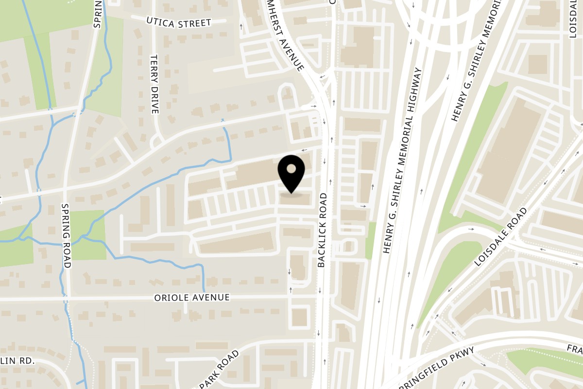 Map showing the location of Gyro King Springfield on 7000B Brookfield Plaza in Springfield
