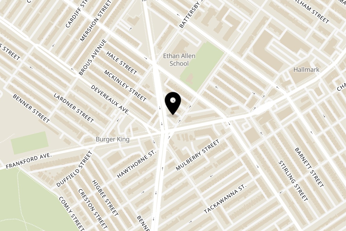 Map showing the location of Gyro King Philadelphia on 6200 Frankford Ave in Philadelphia